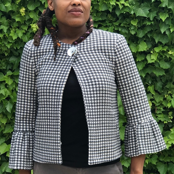 Zara Gingham Check Cardigan Jacket Fall 2017 - Picture 3 of 8